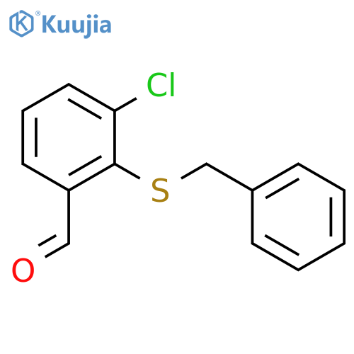 Benzaldehyde, 3-chloro-2-[(phenylmethyl)thio]- structure