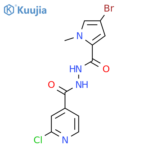 N'-(4-bromo-1-methyl-1H-pyrrole-2-carbonyl)-2-chloropyridine-4-carbohydrazide structure