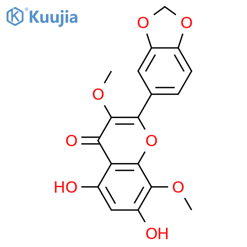 4H-1-Benzopyran-4-one,2-(1,3-benzodioxol-5-yl)-5,7-dihydroxy-3,8-dimethoxy- structure