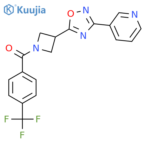 3-(5-{1-4-(trifluoromethyl)benzoylazetidin-3-yl}-1,2,4-oxadiazol-3-yl)pyridine structure