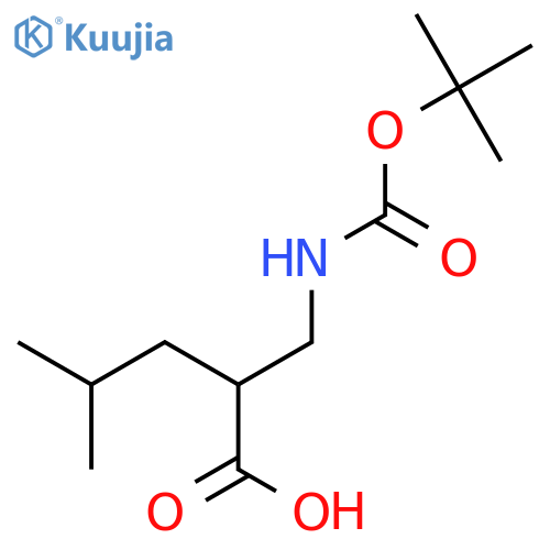 (R)-2-(((Tert-butoxycarbonyl)amino)methyl)-4-methylpentanoic acid structure
