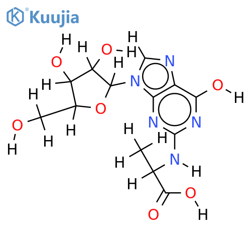 N-(6-Hydroxy-9-β-D-ribofuranosyl-9H-purin-2-yl)alanine structure