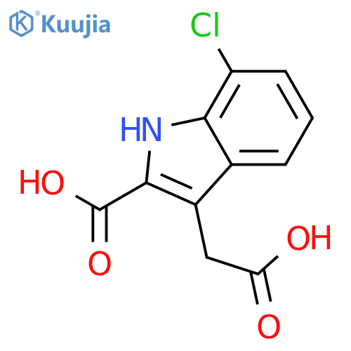 3-(Carboxymethyl)-7-chloro-1H-indole-2-carboxylic acid structure