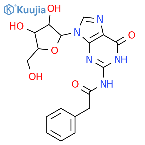 N-(9-((2R,3R,4S,5R)-3,4-Dihydroxy-5-(hydroxymethyl)tetrahydrofuran-2-yl)-6-oxo-6,9-dihydro-1H-purin-2-yl)-2-phenylacetamide structure