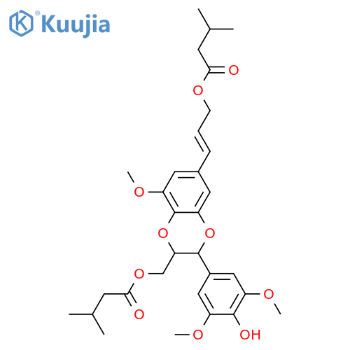 3,7'-Epoxy-4,8'-oxylign-7-ene-3',4',5,5',9,9'-hexol; (7E,7'RS,8'RS)-form, 3',5,5'-Tri-Me ether, 9,9'-bis-O-(3-methylbutanoyl) structure