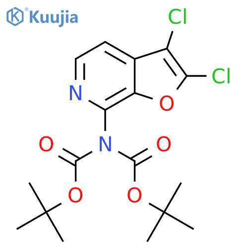 Di-tert-butyl (2,3-dichlorofuro[2,3-c]pyridin-7-yl)imidodicarbonate structure