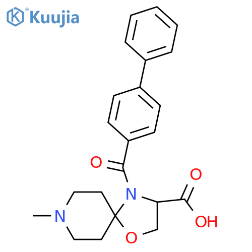 4-{[1,1'-Biphenyl]-4-carbonyl}-8-methyl-1-oxa-4,8-diazaspiro[4.5]decane-3-carboxylic acid structure