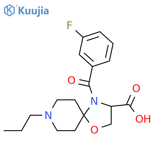 4-(3-Fluorobenzoyl)-8-propyl-1-oxa-4,8-diazaspiro[4.5]decane-3-carboxylic acid structure