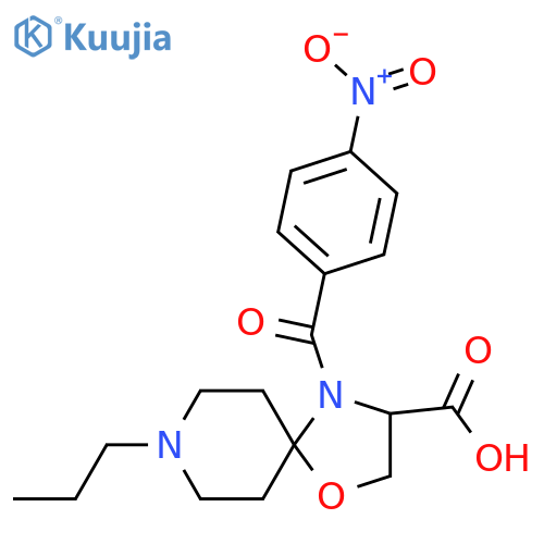 4-(4-Nitrobenzoyl)-8-propyl-1-oxa-4,8-diazaspiro[4.5]decane-3-carboxylic acid structure