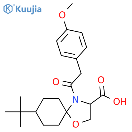8-Tert-Butyl-4-[2-(4-methoxyphenyl)acetyl]-1-oxa-4-azaspiro[4.5]decane-3-carboxylic acid structure