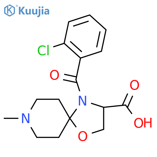 4-(2-Chlorobenzoyl)-8-methyl-1-oxa-4,8-diazaspiro[4.5]decane-3-carboxylic acid structure