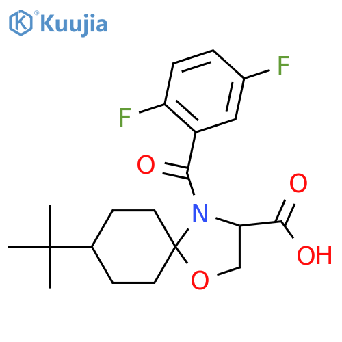 8-Tert-Butyl-4-(2,5-difluorobenzoyl)-1-oxa-4-azaspiro[4.5]decane-3-carboxylic acid structure