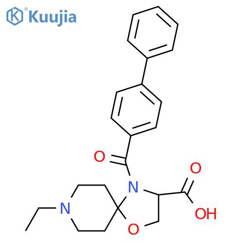 4-{[1,1'-Biphenyl]-4-carbonyl}-8-ethyl-1-oxa-4,8-diazaspiro[4.5]decane-3-carboxylic acid structure