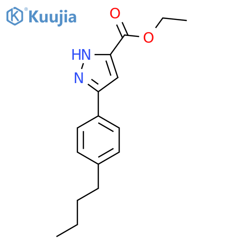 Ethyl 5-(4-butylphenyl)-1H-pyrazole-3-carboxylate structure