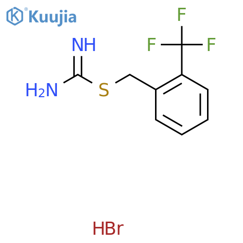 ({[2-(Trifluoromethyl)phenyl]methyl}sulfanyl)methanimidamide hydrobromide structure