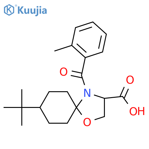 8-Tert-Butyl-4-(2-methylbenzoyl)-1-oxa-4-azaspiro[4.5]decane-3-carboxylic acid structure