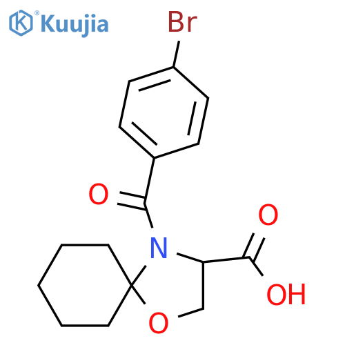 4-(4-Bromobenzoyl)-1-oxa-4-azaspiro[4.5]decane-3-carboxylic acid structure