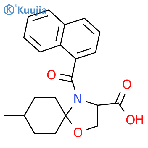8-Methyl-4-(naphthalene-1-carbonyl)-1-oxa-4-azaspiro[4.5]decane-3-carboxylic acid structure
