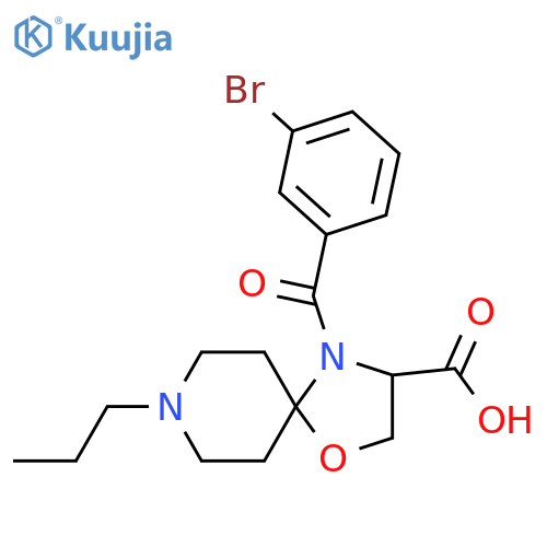 4-(3-Bromobenzoyl)-8-propyl-1-oxa-4,8-diazaspiro[4.5]decane-3-carboxylic acid structure
