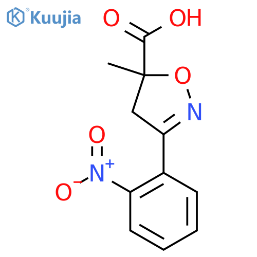 5-Methyl-3-(2-nitrophenyl)-4,5-dihydroisoxazole-5-carboxylic acid structure