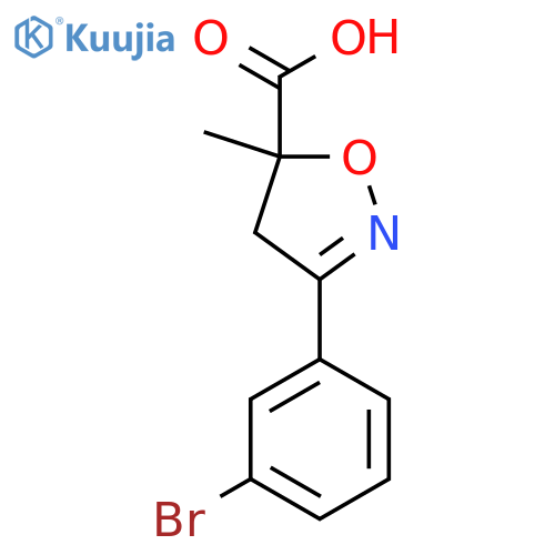 3-(3-Bromophenyl)-5-methyl-4,5-dihydro-1,2-oxazole-5-carboxylic acid structure
