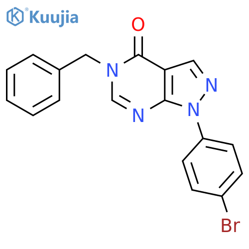 5-benzyl-1-(4-bromophenyl)-1H,4H,5H-pyrazolo[3,4-d]pyrimidin-4-one structure