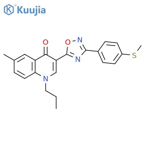 6-methyl-3-{3-[4-(methylsulfanyl)phenyl]-1,2,4-oxadiazol-5-yl}-1-propyl-1,4-dihydroquinolin-4-one structure
