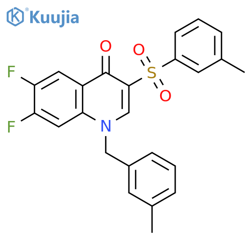 6,7-difluoro-1-(3-methylbenzyl)-3-[(3-methylphenyl)sulfonyl]quinolin-4(1H)-one structure