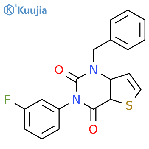1-benzyl-3-(3-fluorophenyl)-1H,2H,3H,4H-thieno[3,2-d]pyrimidine-2,4-dione structure