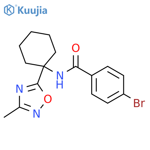 4-bromo-N-1-(3-methyl-1,2,4-oxadiazol-5-yl)cyclohexylbenzamide structure