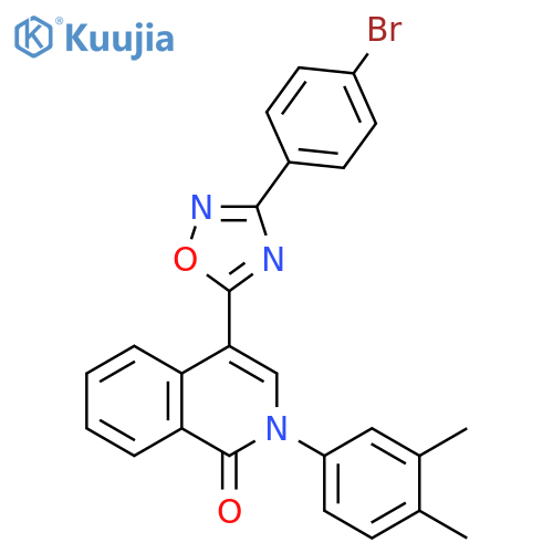 4-[3-(4-bromophenyl)-1,2,4-oxadiazol-5-yl]-2-(3,4-dimethylphenyl)-1,2-dihydroisoquinolin-1-one structure