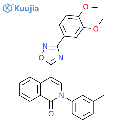 4-[3-(3,4-dimethoxyphenyl)-1,2,4-oxadiazol-5-yl]-2-(3-methylphenyl)-1,2-dihydroisoquinolin-1-one structure