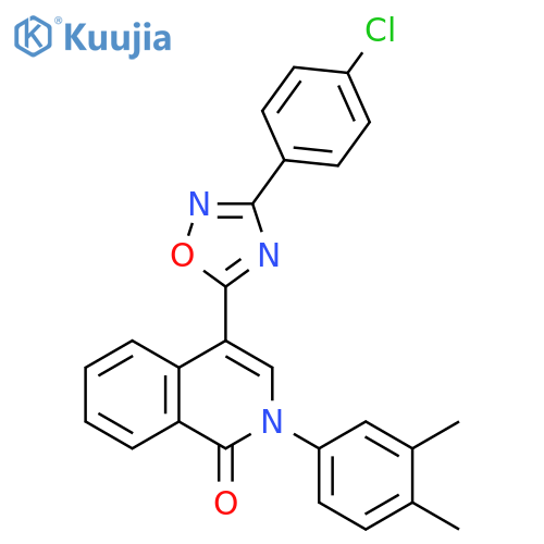 4-[3-(4-chlorophenyl)-1,2,4-oxadiazol-5-yl]-2-(3,4-dimethylphenyl)-1,2-dihydroisoquinolin-1-one structure
