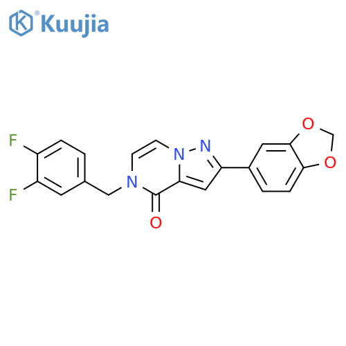 2-(2H-1,3-benzodioxol-5-yl)-5-[(3,4-difluorophenyl)methyl]-4H,5H-pyrazolo[1,5-a]pyrazin-4-one structure