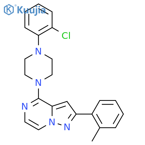 1-(2-chlorophenyl)-4-[2-(2-methylphenyl)pyrazolo[1,5-a]pyrazin-4-yl]piperazine structure