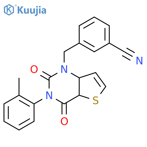 3-{[3-(2-methylphenyl)-2,4-dioxo-1H,2H,3H,4H-thieno[3,2-d]pyrimidin-1-yl]methyl}benzonitrile structure