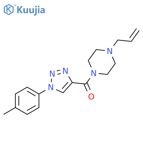 1-[1-(4-methylphenyl)-1H-1,2,3-triazole-4-carbonyl]-4-(prop-2-en-1-yl)piperazine structure