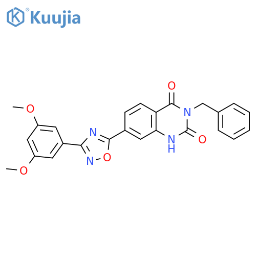 3-benzyl-7-[3-(3,5-dimethoxyphenyl)-1,2,4-oxadiazol-5-yl]-1,2,3,4-tetrahydroquinazoline-2,4-dione structure