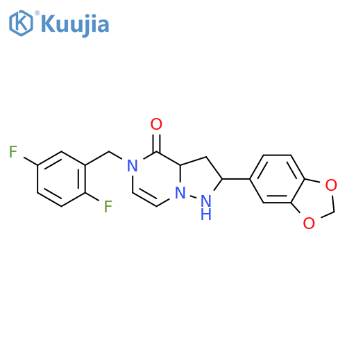 2-(2H-1,3-benzodioxol-5-yl)-5-[(2,5-difluorophenyl)methyl]-4H,5H-pyrazolo[1,5-a]pyrazin-4-one structure