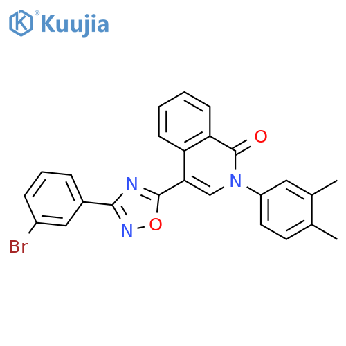 4-[3-(3-bromophenyl)-1,2,4-oxadiazol-5-yl]-2-(3,4-dimethylphenyl)-1,2-dihydroisoquinolin-1-one structure