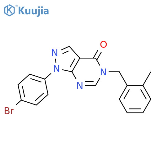1-(4-bromophenyl)-5-[(2-methylphenyl)methyl]-1H,4H,5H-pyrazolo[3,4-d]pyrimidin-4-one structure