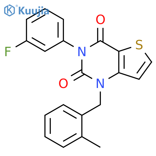 3-(3-fluorophenyl)-1-[(2-methylphenyl)methyl]-1H,2H,3H,4H-thieno[3,2-d]pyrimidine-2,4-dione structure