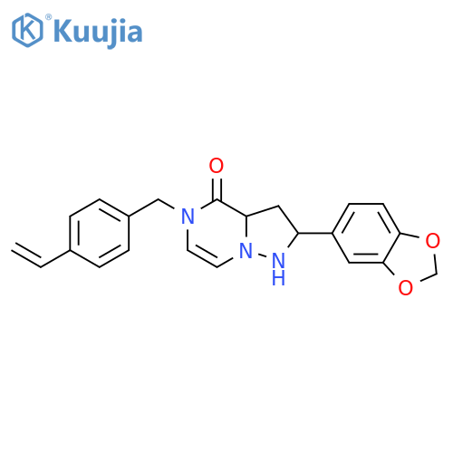 2-(2H-1,3-benzodioxol-5-yl)-5-[(4-ethenylphenyl)methyl]-4H,5H-pyrazolo[1,5-a]pyrazin-4-one structure