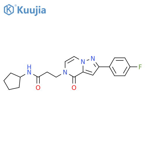 N-cyclopentyl-3-[2-(4-fluorophenyl)-4-oxo-4H,5H-pyrazolo[1,5-a]pyrazin-5-yl]propanamide structure