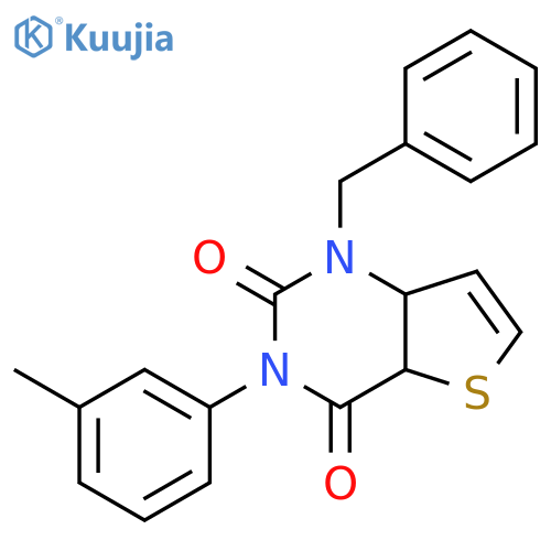 1-benzyl-3-(3-methylphenyl)-1H,2H,3H,4H-thieno[3,2-d]pyrimidine-2,4-dione structure