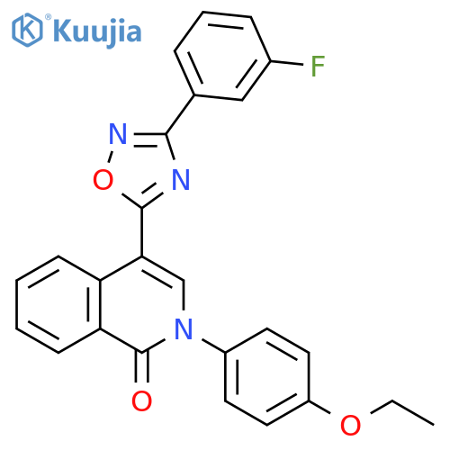 2-(4-ethoxyphenyl)-4-[3-(3-fluorophenyl)-1,2,4-oxadiazol-5-yl]-1,2-dihydroisoquinolin-1-one structure