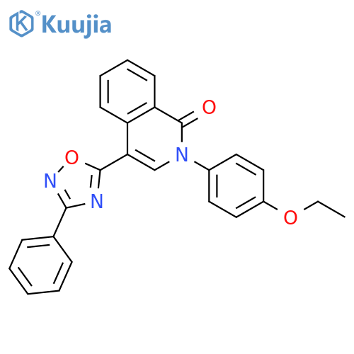 2-(4-ethoxyphenyl)-4-(3-phenyl-1,2,4-oxadiazol-5-yl)-1,2-dihydroisoquinolin-1-one structure