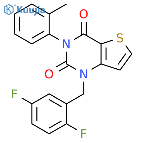 1-[(2,5-difluorophenyl)methyl]-3-(2-methylphenyl)-1H,2H,3H,4H-thieno[3,2-d]pyrimidine-2,4-dione structure