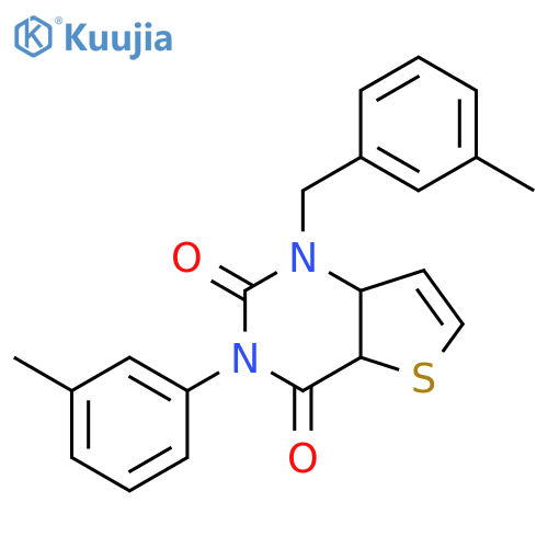 3-(3-methylphenyl)-1-[(3-methylphenyl)methyl]-1H,2H,3H,4H-thieno[3,2-d]pyrimidine-2,4-dione structure