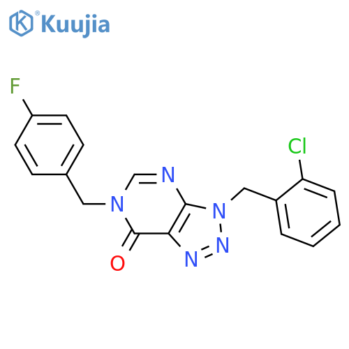 3-[(2-chlorophenyl)methyl]-6-[(4-fluorophenyl)methyl]-3H,6H,7H-[1,2,3]triazolo[4,5-d]pyrimidin-7-one structure